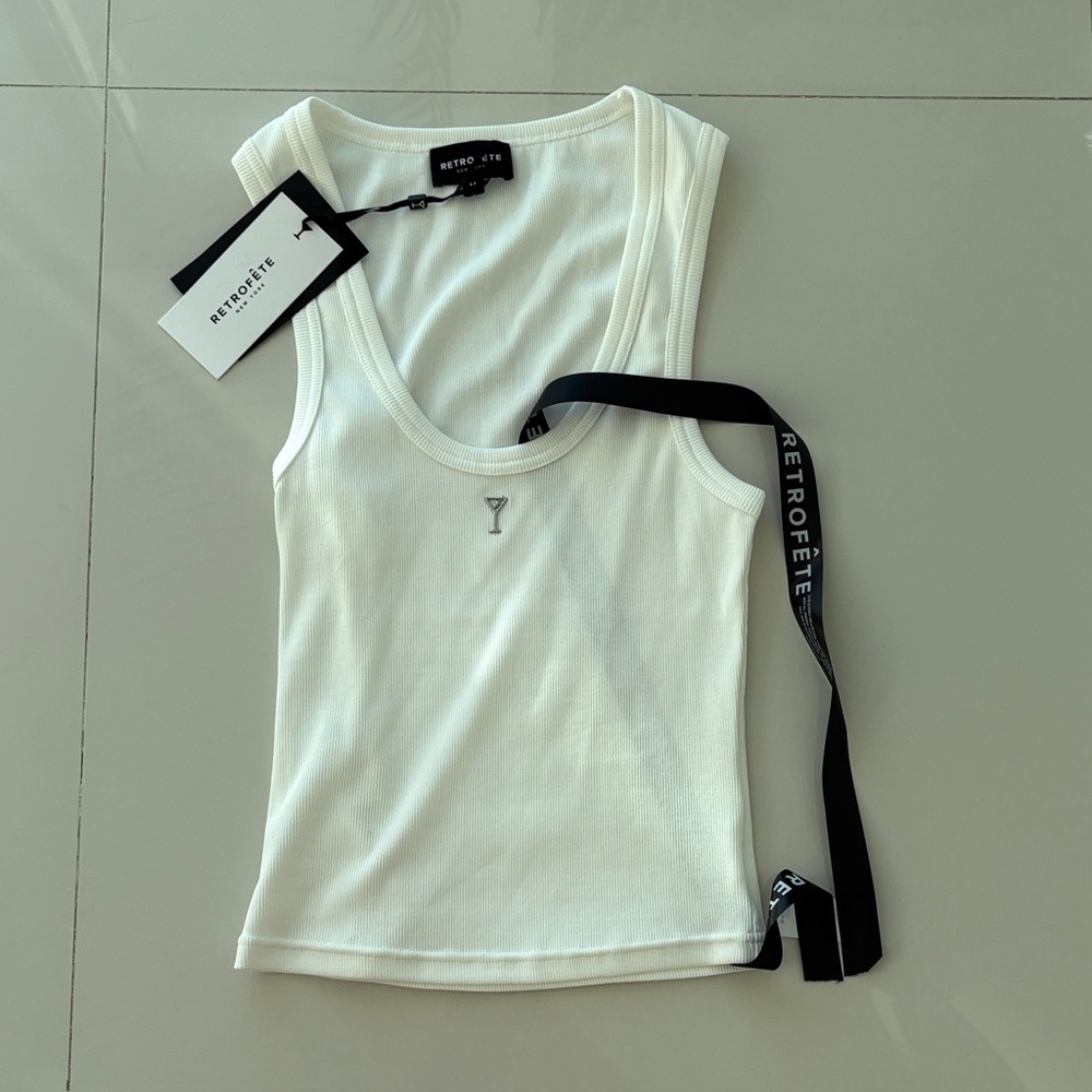 White RETROFÊTE Martini Tank Top